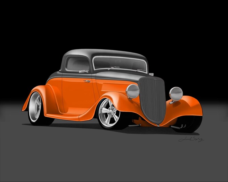 Orange and Black Hot Rod