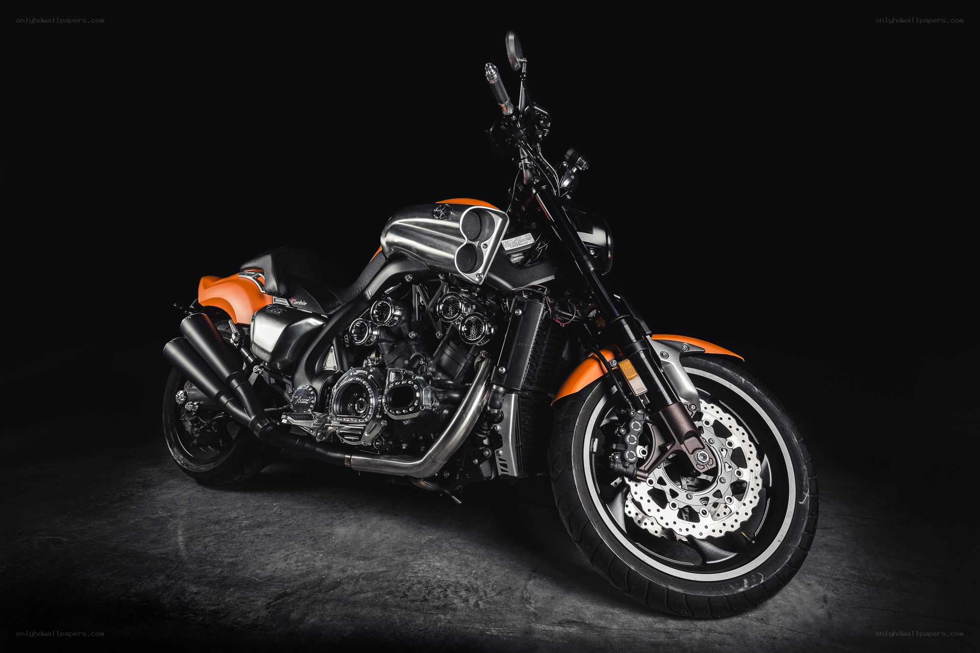 orange and black motorcycle