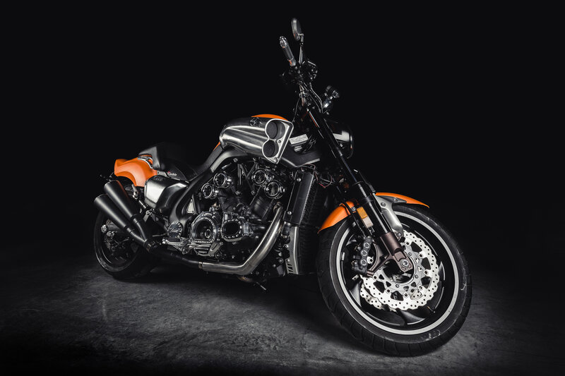 Orange and Black Motorcycle — Dramatic, Photograph, Engine