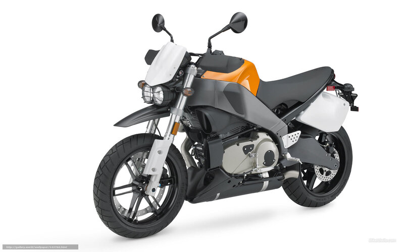 Orange and Black Motorcycle — Neutral, Photograph, Mirror