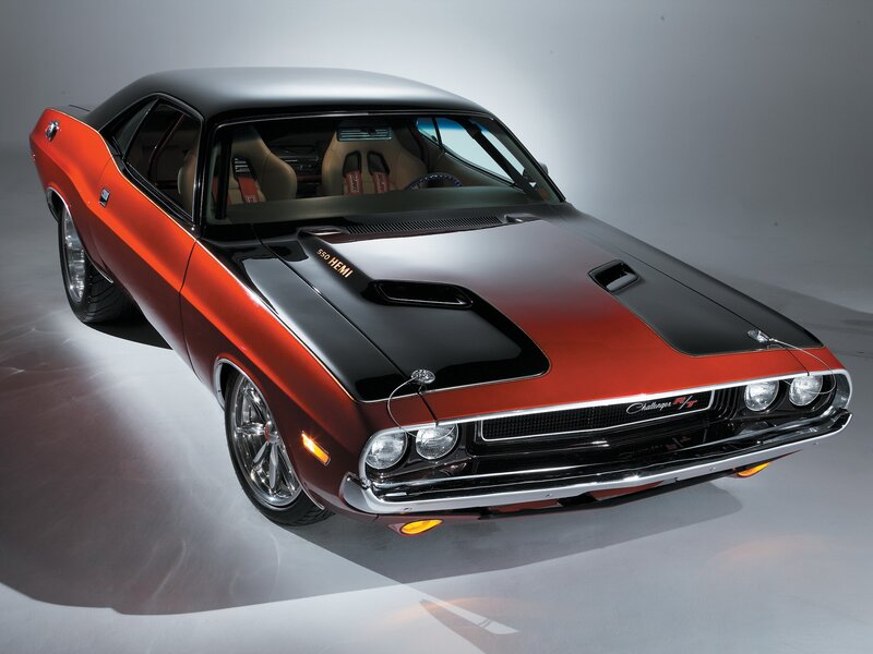 Orange and black muscle car