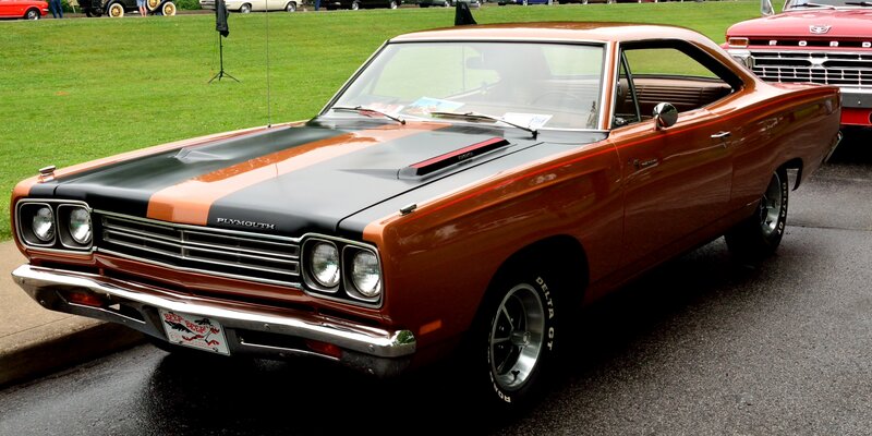 Orange and Black Muscle Car — Calm, Afternoon