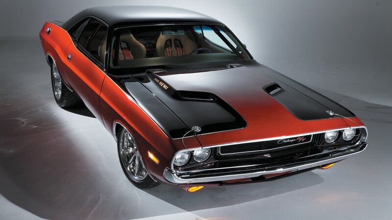 Orange and Black Muscle Car — Red, Dramatic, Photograph