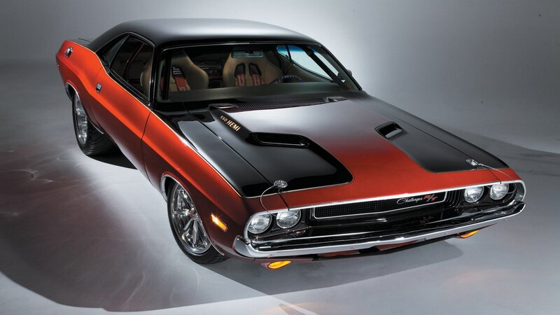 Orange and Black Muscle Car — Red, Dramatic