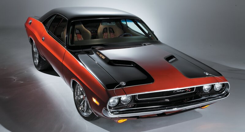 Orange and black muscle car