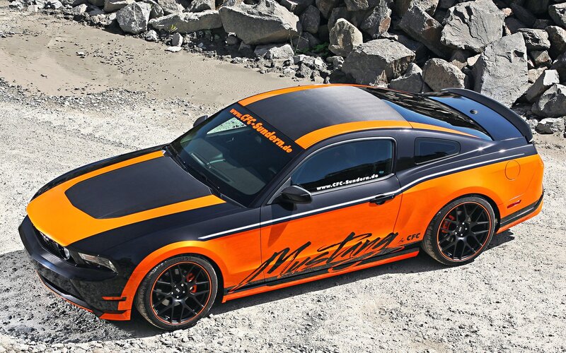 Orange and Black Mustang — Dramatic, Afternoon, Photograph