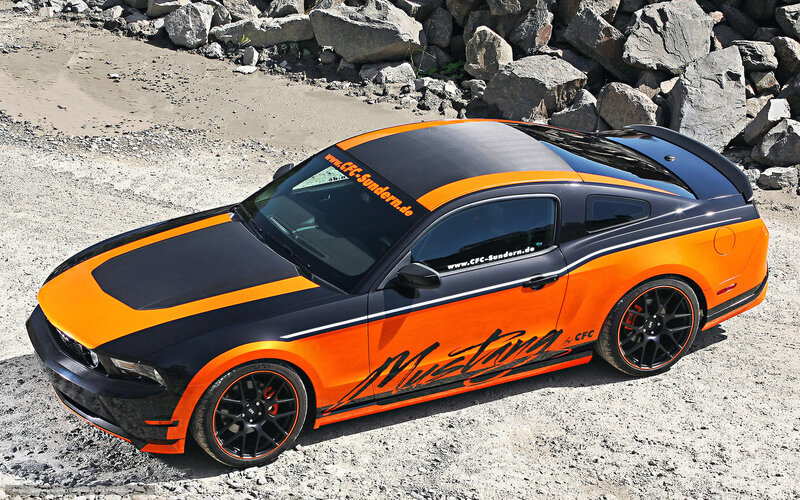 Orange and black Mustang sports car