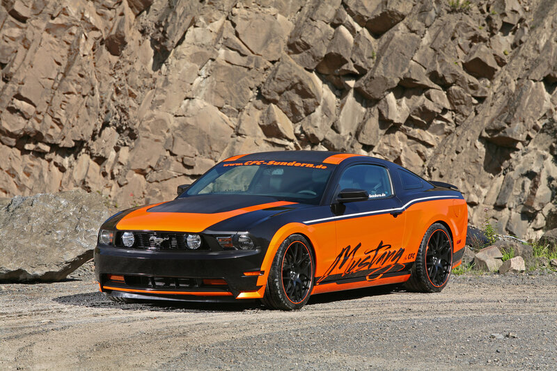 Orange and Black Mustang