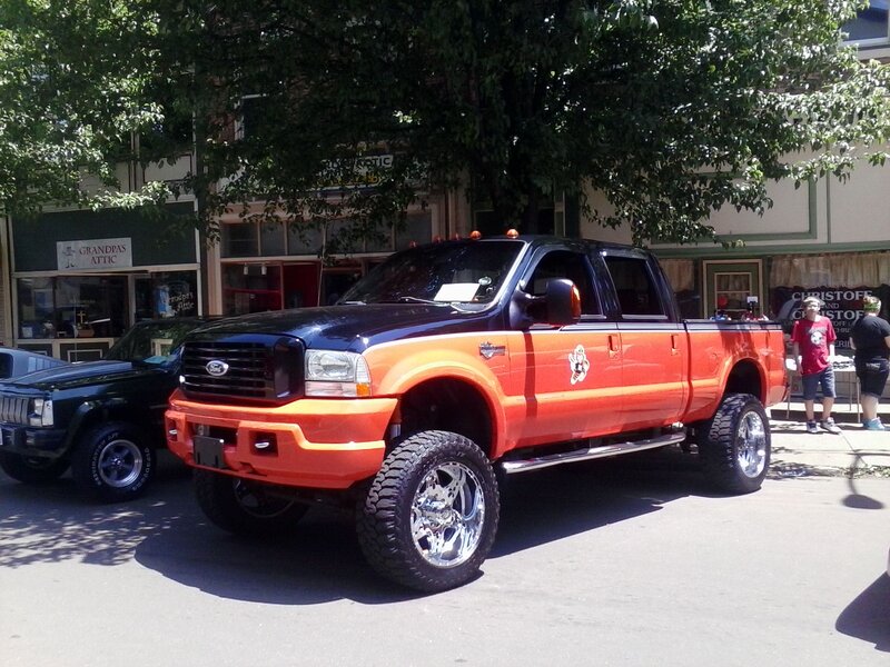 Orange and Black Pickup Truck