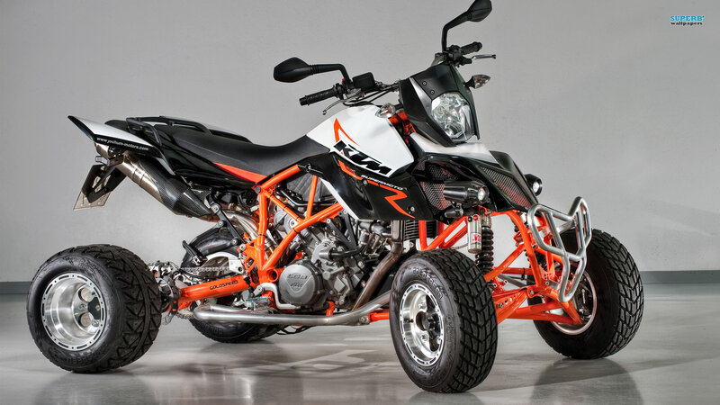 Orange and Black Quad Bike — Neutral, Photograph, Motorcycle