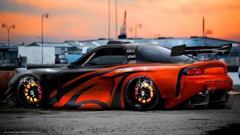 Orange and Black Race Car — Dramatic, Sunset