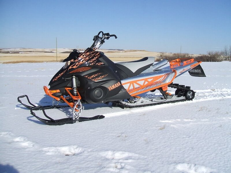 Orange and Black Snowmobile