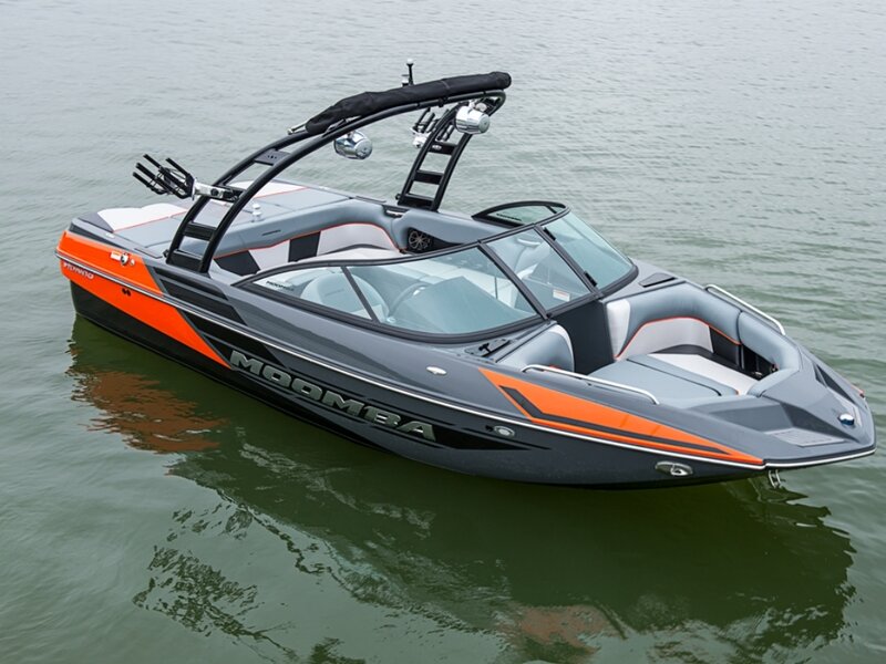 Orange and Black Speedboat