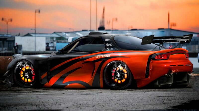 orange and black sports car
