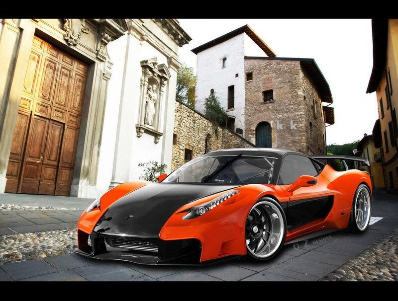 orange and black sports car
