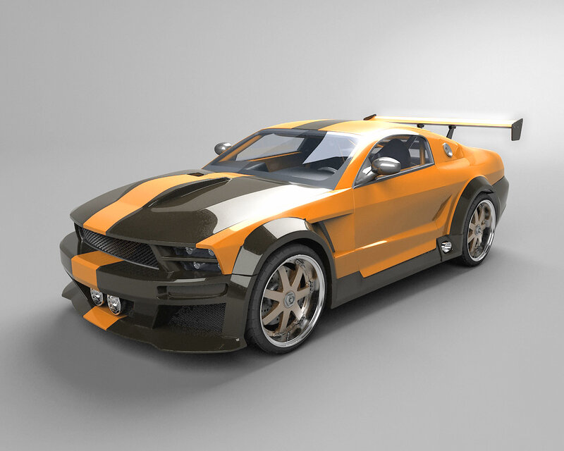 orange and black sports car