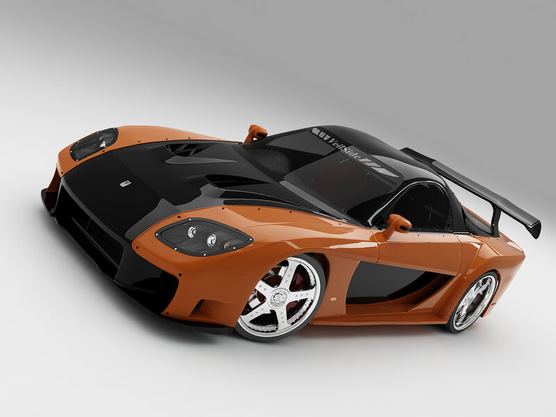 orange and black sports car