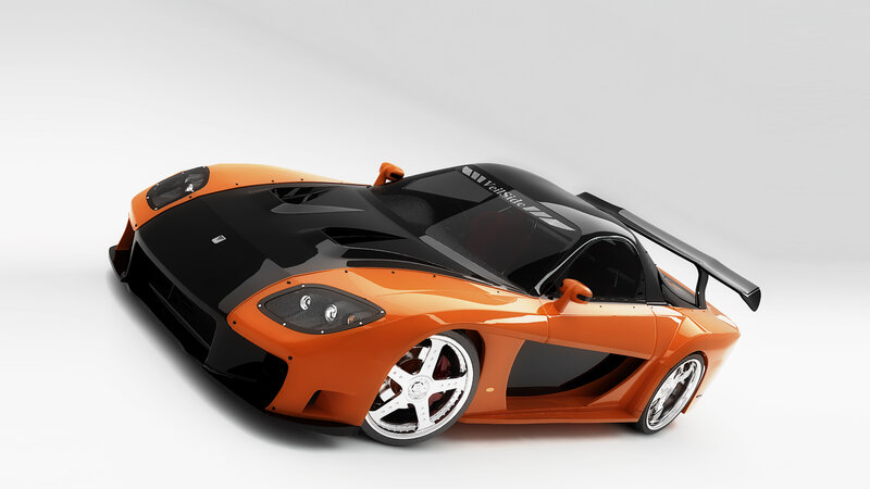 orange and black sports car