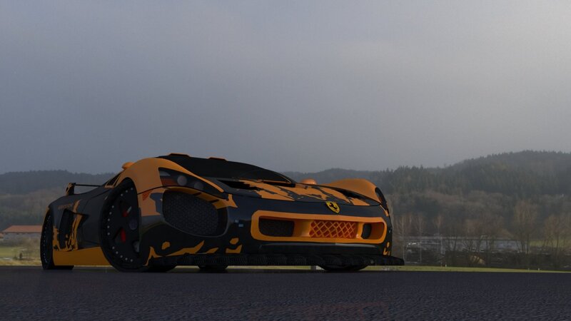 orange and black sports car