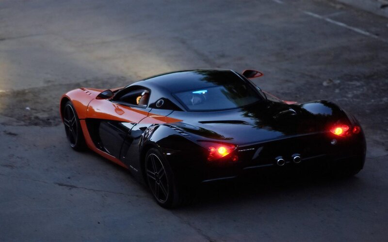 Orange and Black Sports Car — Dramatic, Night