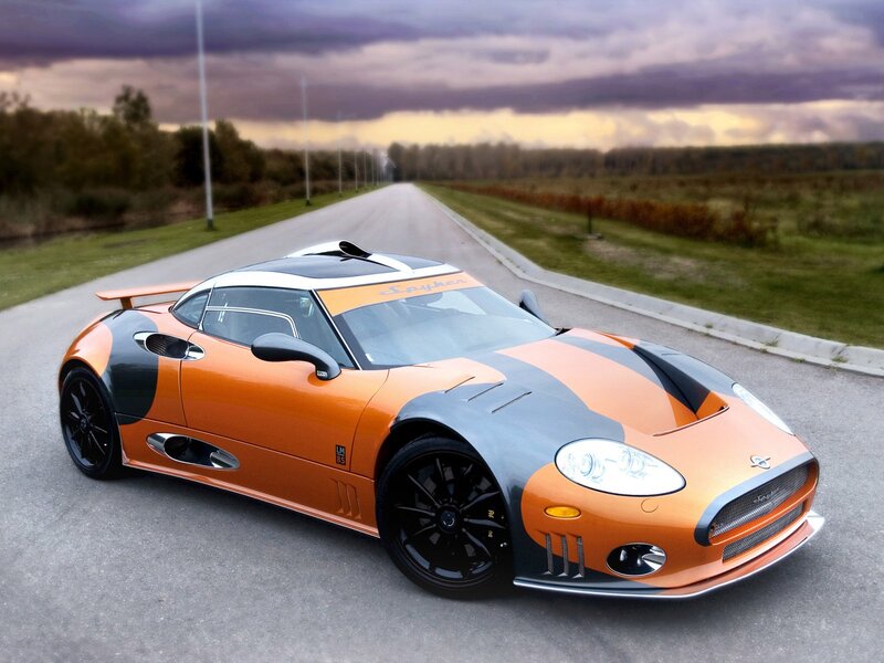 Orange and Black Sports Car — Dramatic, Sunset