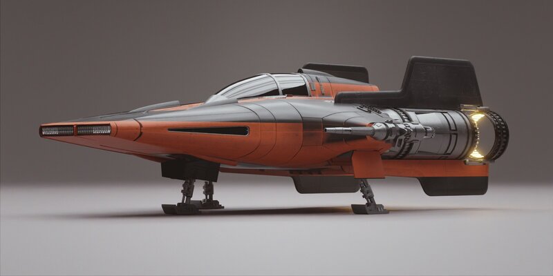 Orange and Black Starfighter