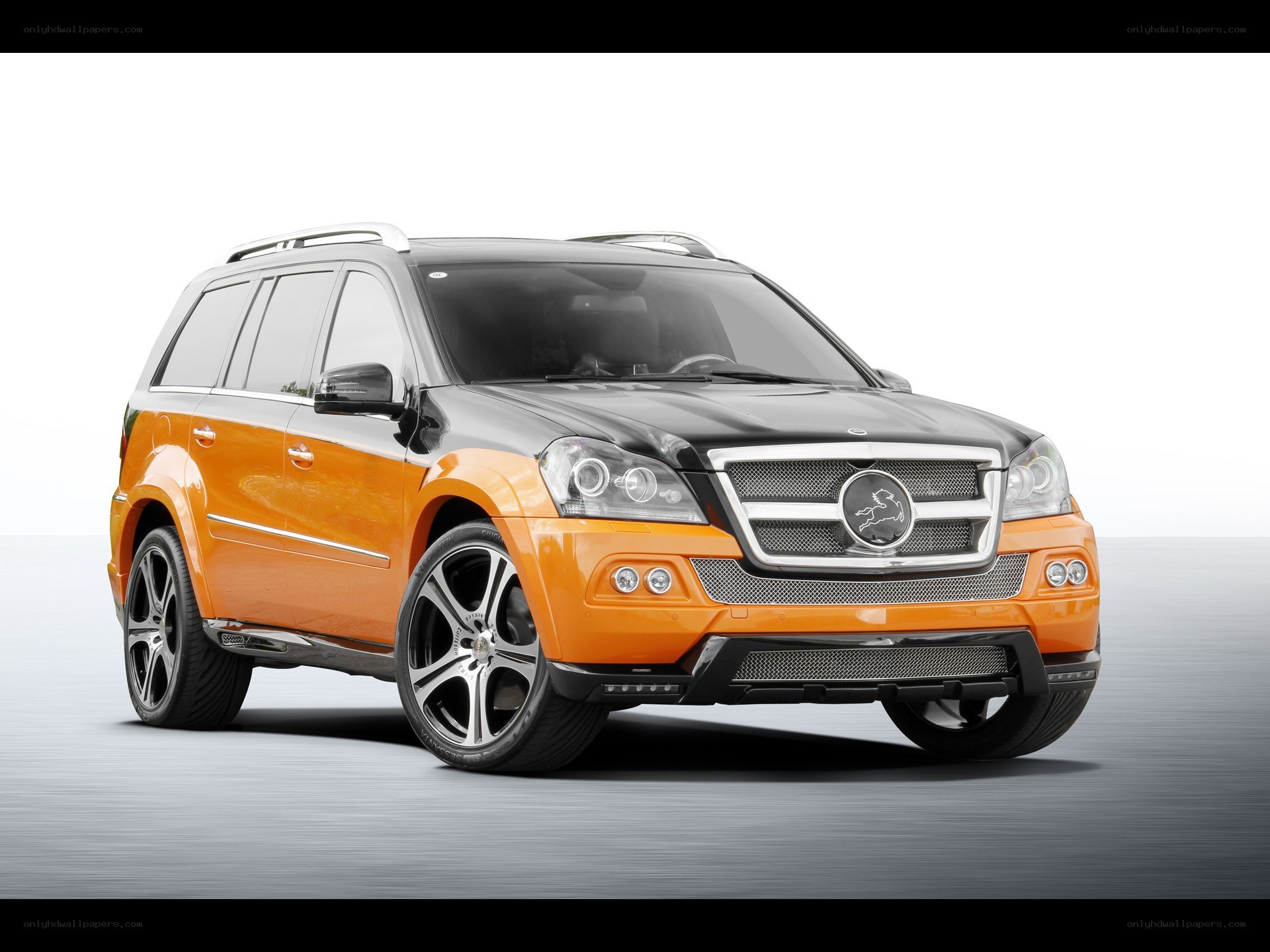 orange and black SUV
