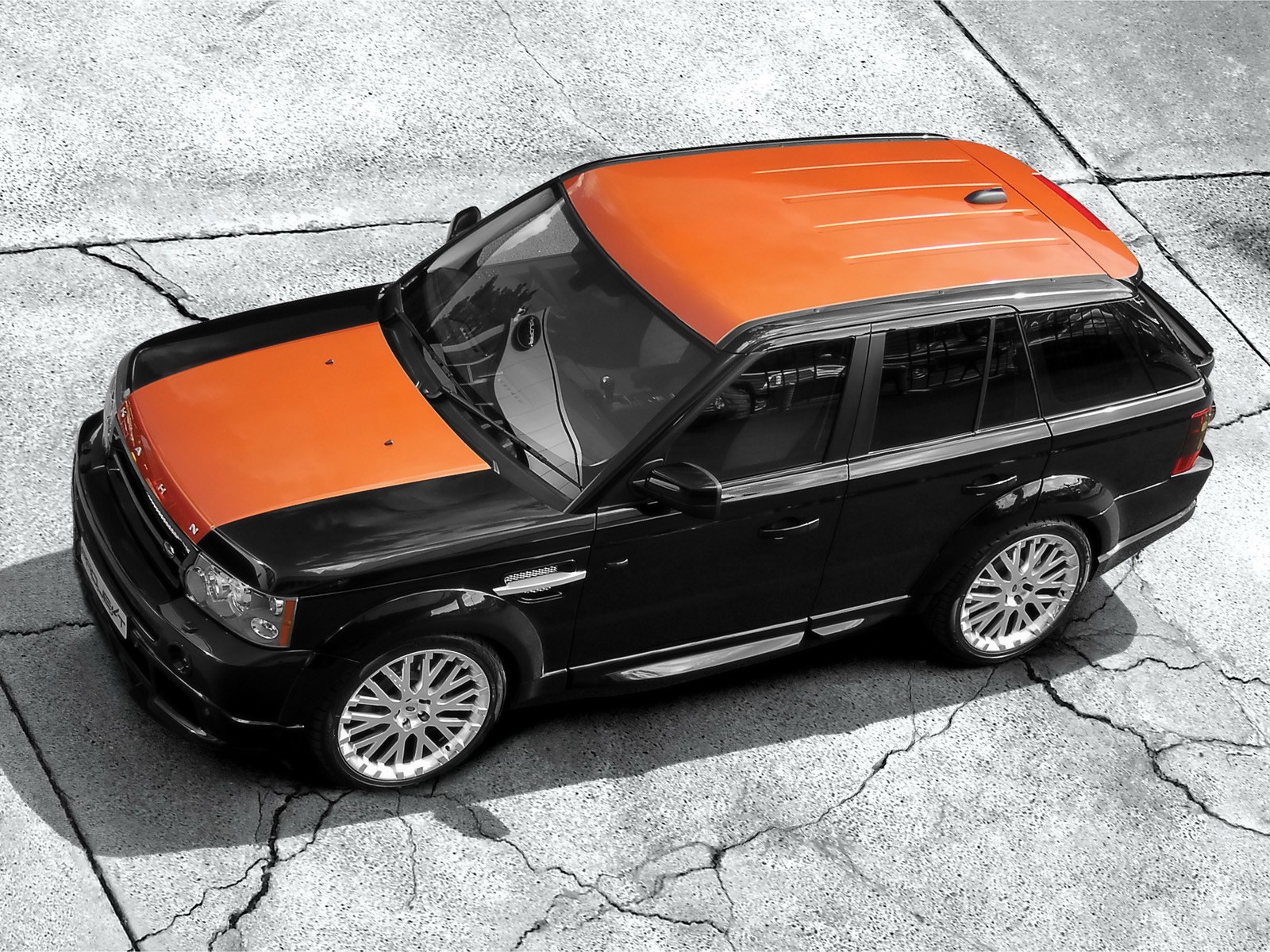 orange and black SUV