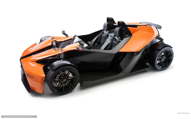 Orange and black three-wheeled sports car