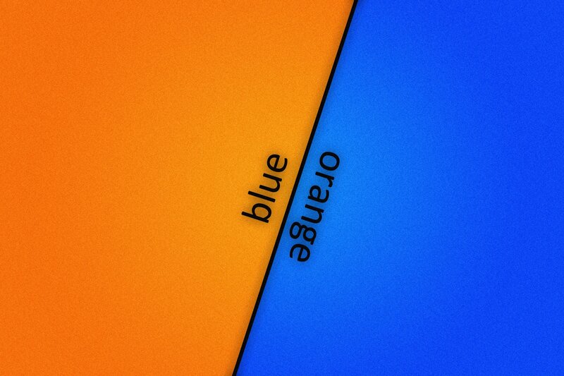 orange and blue color split