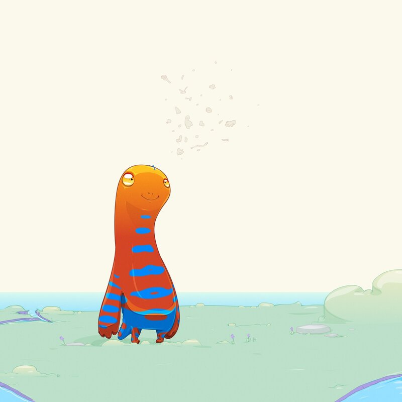 Orange and Blue Creature