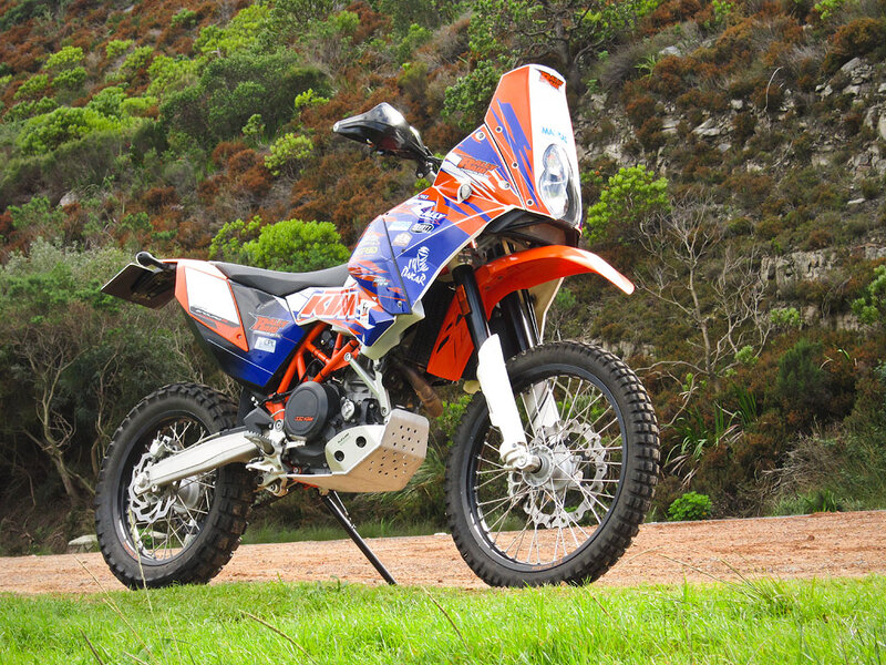 Orange and Blue Dirt Bike
