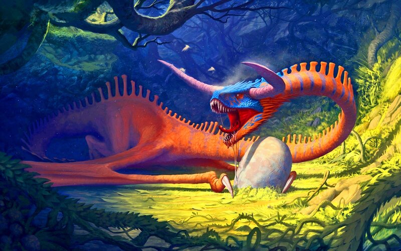 Orange and Blue Dragon
