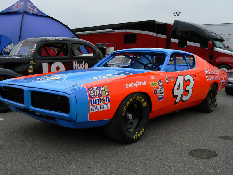 Orange and Blue Race Car