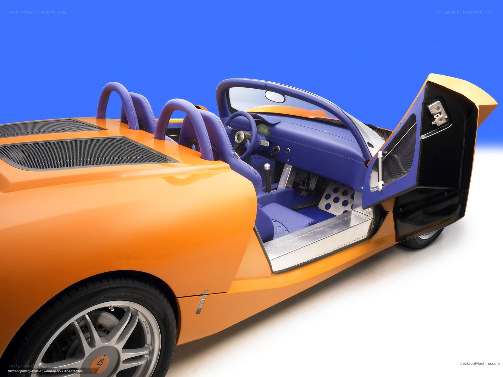 Orange and blue sports car