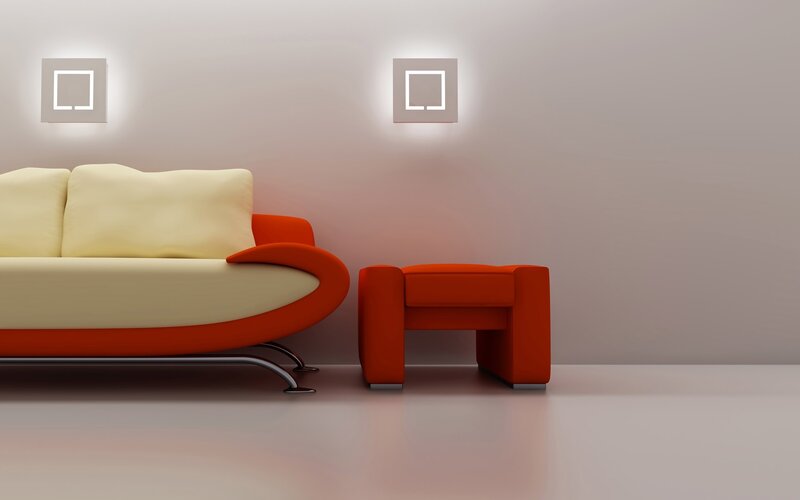 Orange and Cream Sofa
