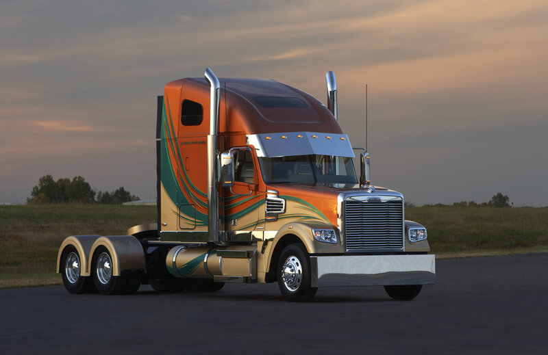 Orange and Gold Semi-truck
