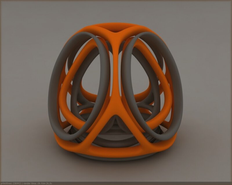 orange and gray geometric sphere