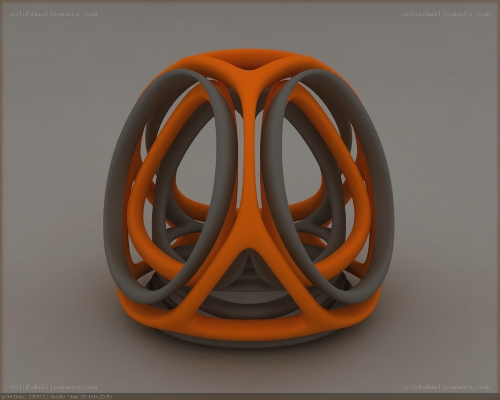 orange and gray geometric sphere