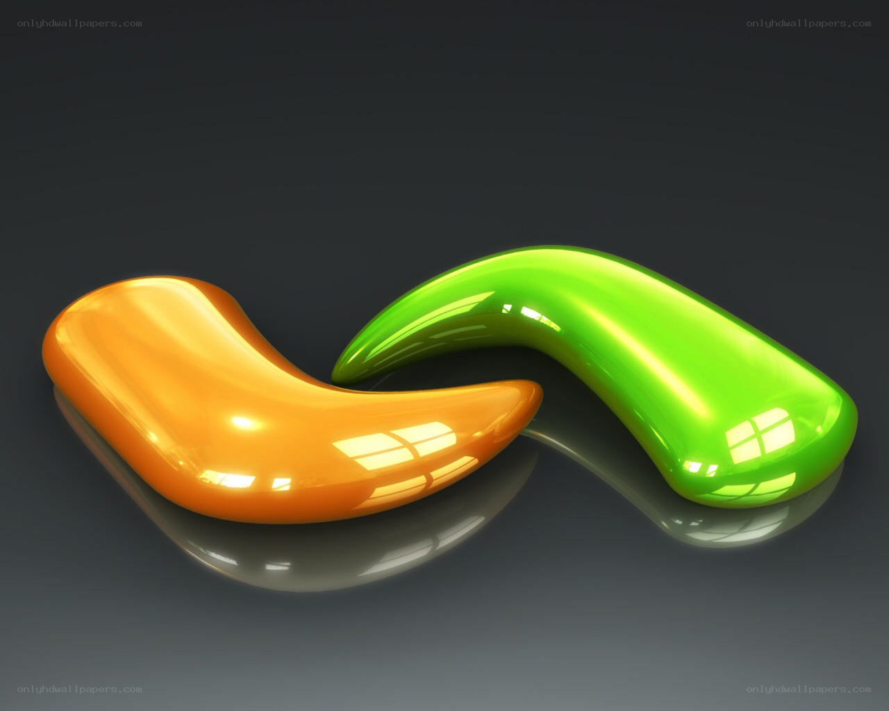 orange and green abstract shapes