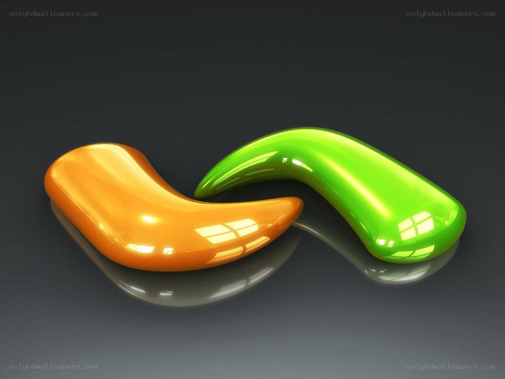 orange and green abstract shapes