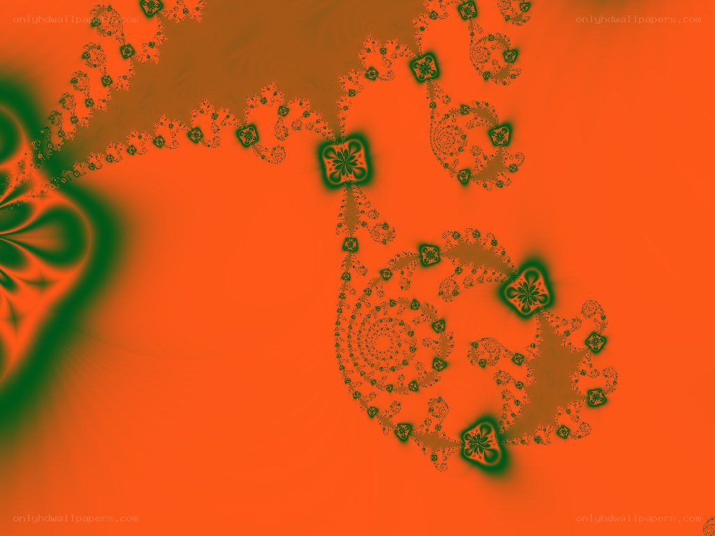 orange and green fractal pattern