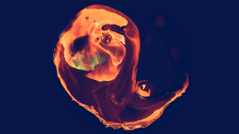 Orange and Green Liquid Swirl