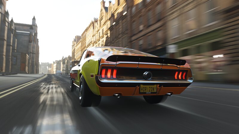 Orange and Green Muscle Car
