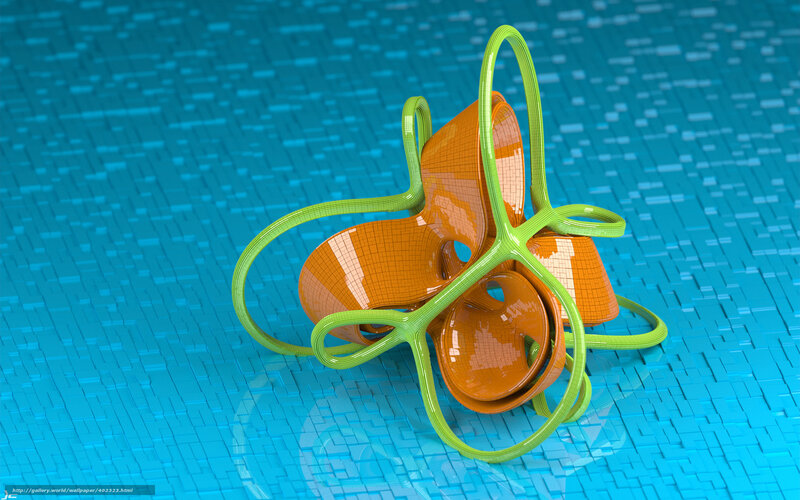Orange and Green Sculpture