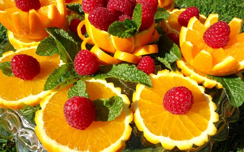 Orange and Raspberry Arrangement