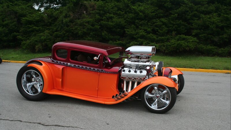 Orange and Red Hot Rod