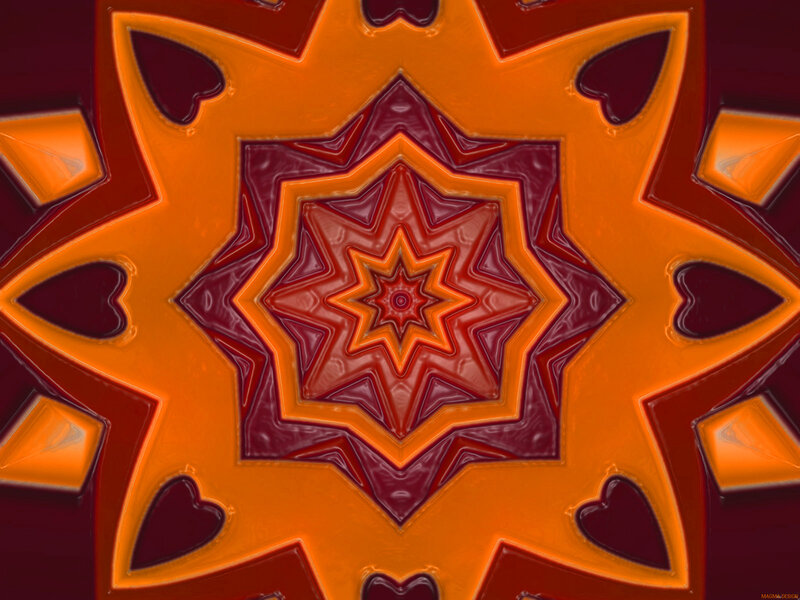 orange and red star mandala