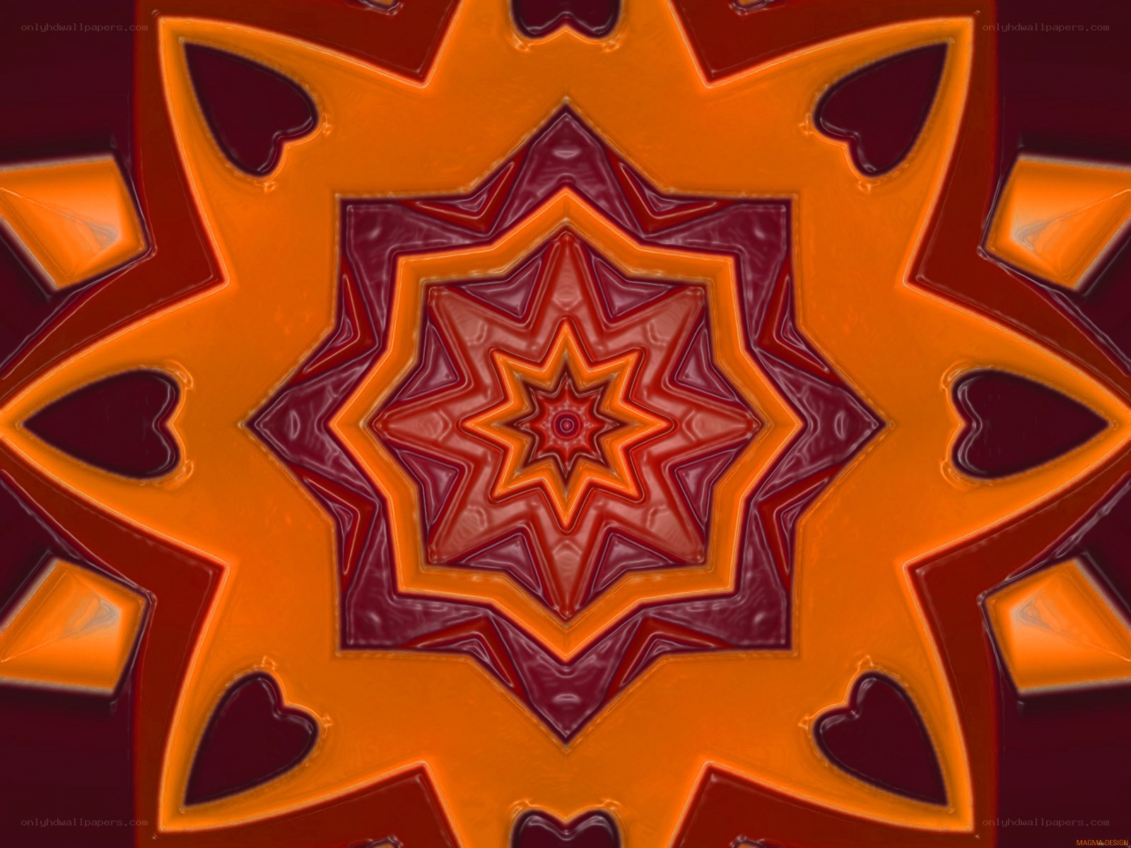 orange and red star mandala