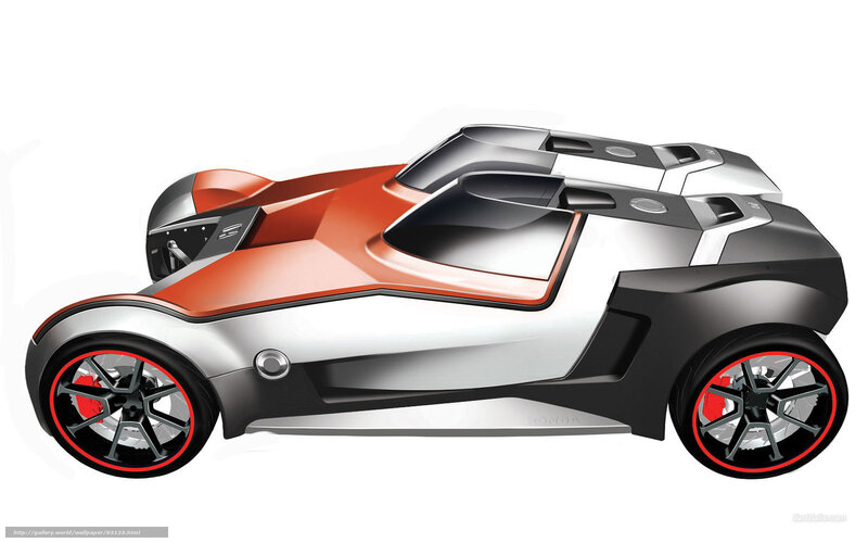 Orange and Silver Concept Car — Futuristic